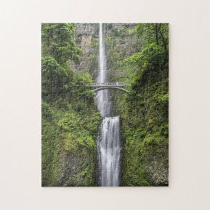Brücke über Wasserfall-Landschaft Puzzle