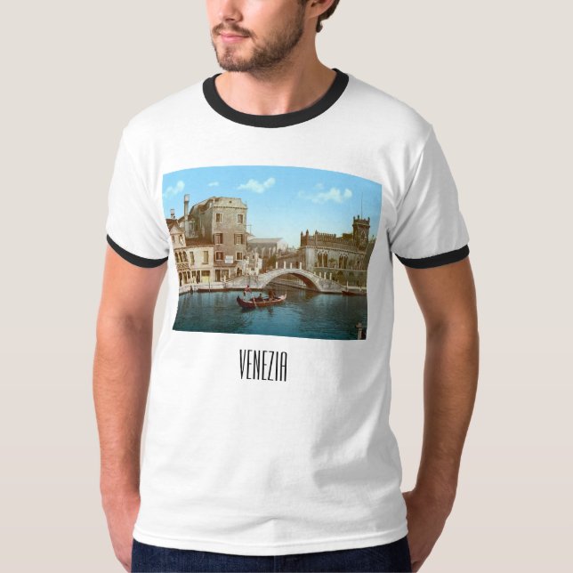 Brücke und Kanal in Venedig (1900) T-Shirt (Vorderseite)