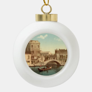 Brücke und Kanal, Venedig, Italien Keramik Kugel-Ornament