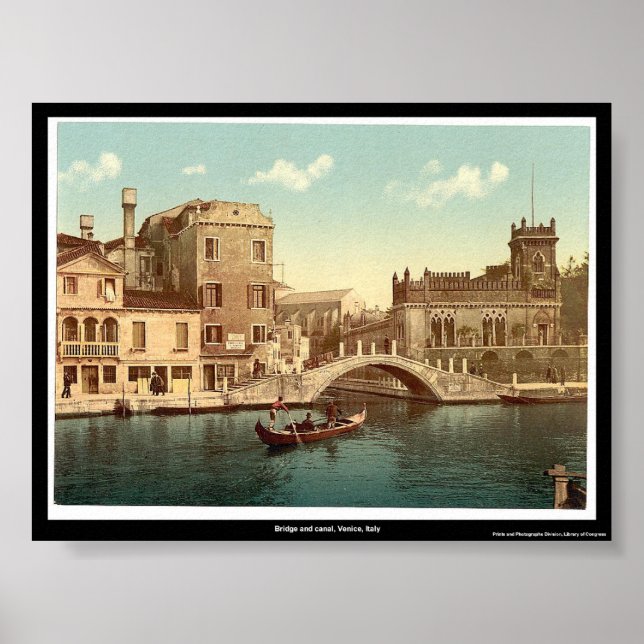 Brücke und Kanal, Venedig, Italien Poster (Vorne)