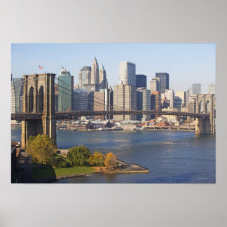 Brücke und Stadtbild Poster