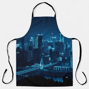 Brücke und städtische Architektur in der Nacht in  Schürze