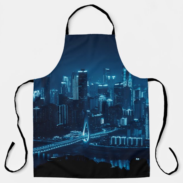 Brücke und städtische Architektur in der Nacht in  Schürze (Vorderseite)