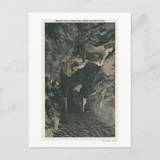 Brücke unter Balance Rock View Postkarte (Vorderseite)