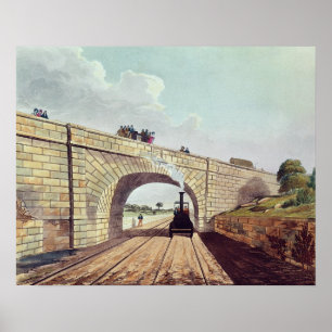Brücke, von der "Liverpool and Manchester Railway" Poster