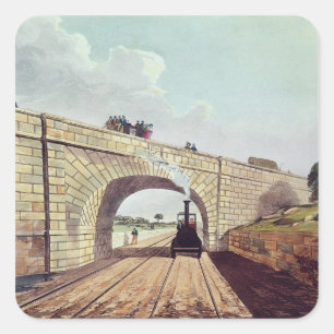 Brücke, von der "Liverpool and Manchester Railway" Quadratischer Aufkleber