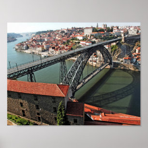 Brücke von Porto über den Douro-Fluss, Portugal Poster
