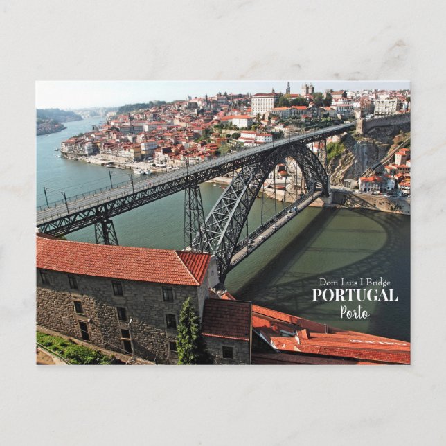 Brücke von Porto über den Douro-Fluss, Portugal Postkarte (Vorderseite)