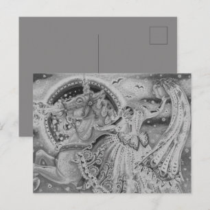 BRÜCKE VON SCHLAFHOLZ, KOPFLOSE HORSEMAN PALOMINO FEIERTAGSPOSTKARTE