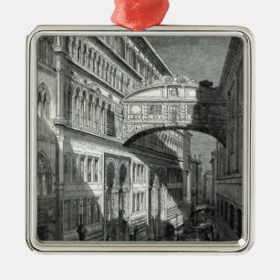Brücke von Seufzern, Venedig Silbernes Ornament