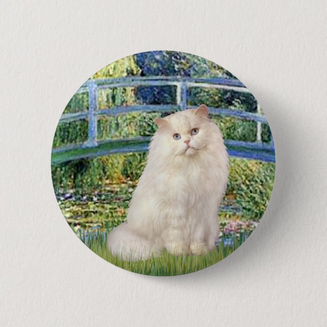 Brücke - Weiße Perserkatze Button (Vorderseite)