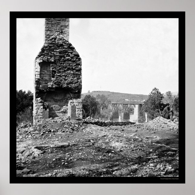 Brücke, wo General Longstreet 1864 zurückzog Poster (Vorne)