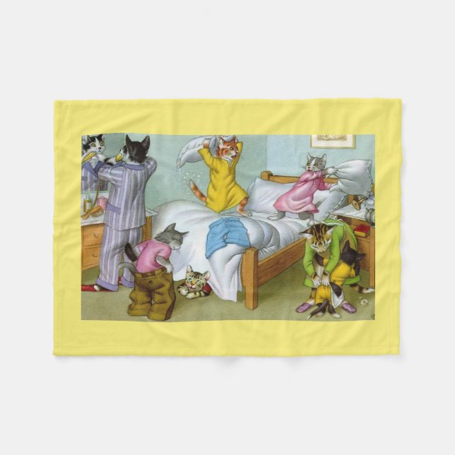 BRÜCKEN: Chaos am Bedtime - Fleece-Decke Fleecedecke (Vorderseite (Horizontal))