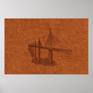 Brücken: Millau Viadukt, Frankreich Poster