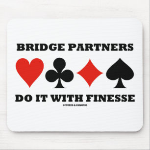 Brücken-Partner tun es mit Finesse (Karten-Anzüg Mousepad