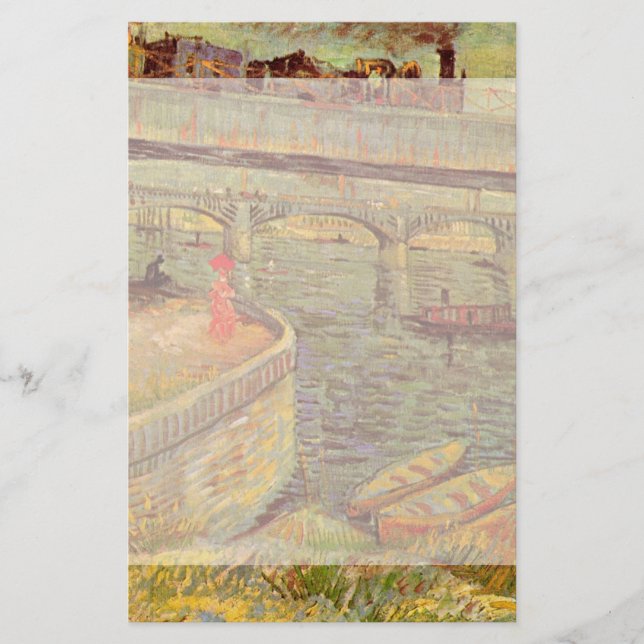 Brücken über Seine, Asniers von Vincent van Gogh Briefpapier (Vorderseite)