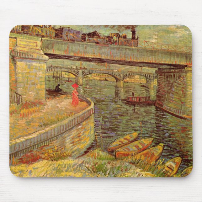 Brücken über Seine, Asniers von Vincent van Gogh Mousepad (Vorne)