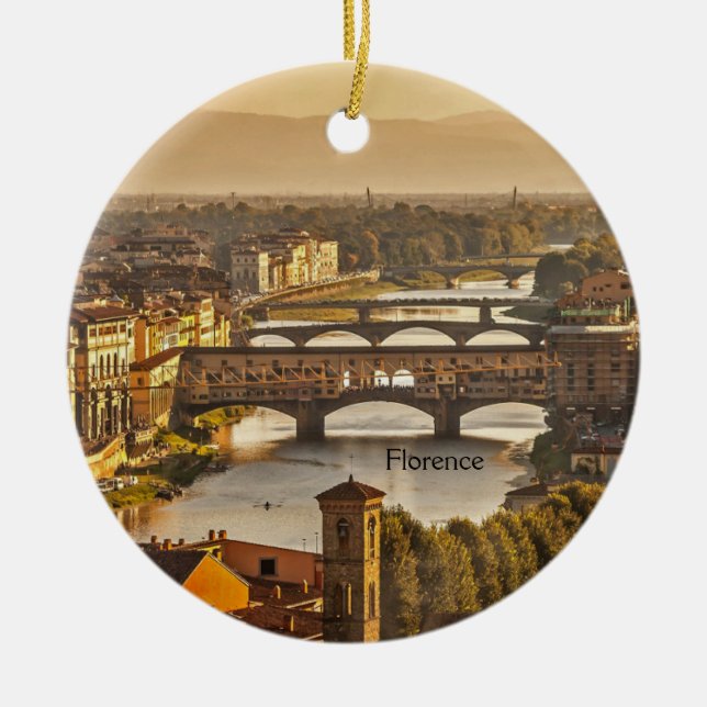 Brücken von Florenz, Italien Keramik Keramik Ornament (Vorne)