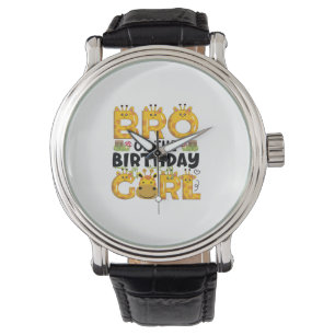 Bruder 1. Geburtstag Girl Giraffe Thema Party Zoo Armbanduhr