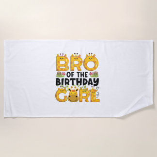 Bruder 1. Geburtstag Girl Giraffe Thema Party Zoo Strandtuch
