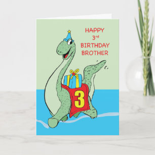 Bruder, 3. Geburtstag Dinosaurier Karte