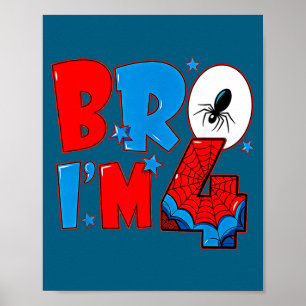 Bruder 4 Spiderman Thema Party Junge Geburtstag 4 Poster