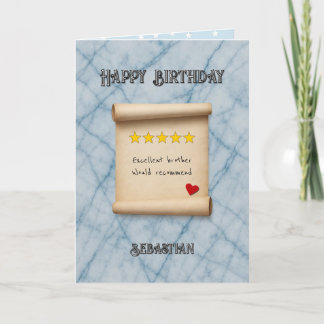 Bruder 5-Sterne-Bewertung blauer Geburtstag Karte