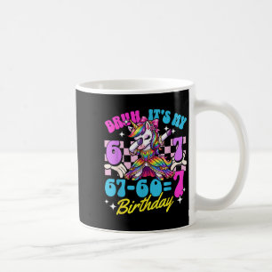 Bruder 67-60=7 7. Geburtstag Einhorn Dabbing Mädch Kaffeetasse