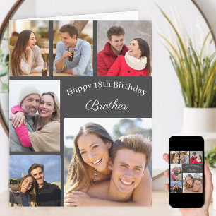 Bruder 6 Foto-Collage jedes Alter großer Geburtsta Karte