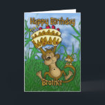 Bruder-alles Gute zum Geburtstag mit Karte<br><div class="desc">Bruder-alles Gute zum Geburtstag mit Affeholdingkuchen</div>
