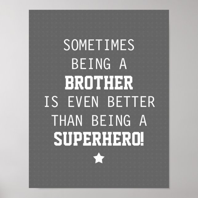 Bruder besser als Superhero Poster (Vorne)