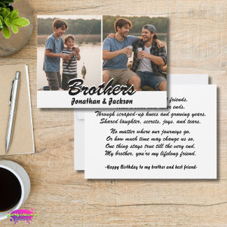 Brüder Beste Freunde Karte mit Foto und Gedicht