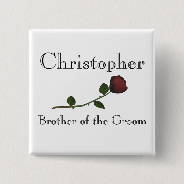 "Bruder der Bräutigam-" - roten langen Button (Vorderseite)