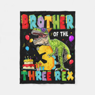 Bruder der drei Rex 3. Geburtstagsjunge Dinosaurie Fleecedecke