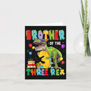 Bruder der drei Rex 3. Geburtstagsjunge Dinosaurie Karte