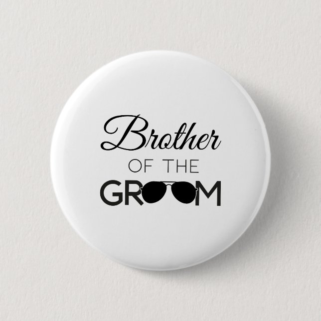 Bruder der Groom-Hochzeitspartei-Ehe Button (Vorderseite)