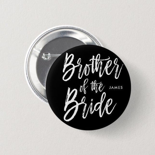 Bruder der Skript-Art-Hochzeit der Braut-| Button (Vorne & Hinten)