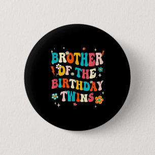 Bruder der Zwillinge zum Geburtstag Jungen Mädchen Button