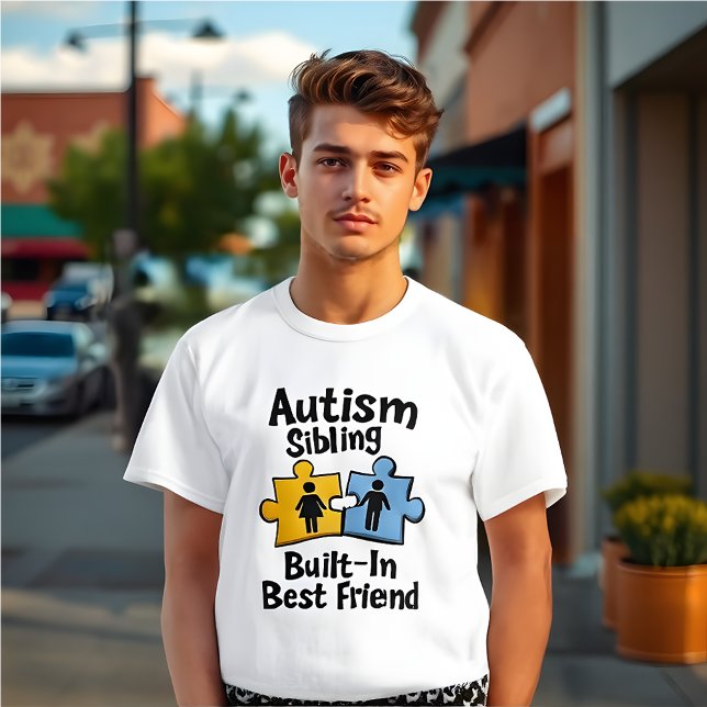 Bruder des Autismus-Bewusstseins: Bester integrier T-Shirt (Autism Awareness T-Shirt  - Brother)