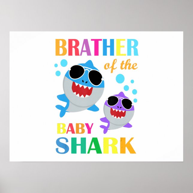 Bruder des Baby Shark Geburtstag Kindergeschenke Poster (Vorne)