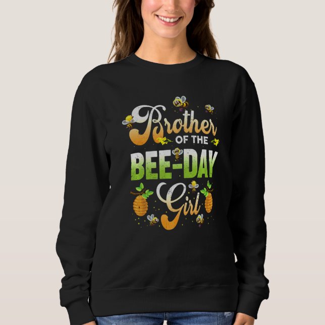 Bruder des Beeday Girl Bees Party Matching Bda Sweatshirt (Vorderseite)