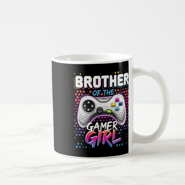 Bruder des Gamer Girl Matching Video Game Birt Kaffeetasse (Rechts)