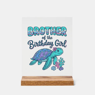 Bruder des Geburtstag-Schildkröten-Shirts Desi Acrylschild