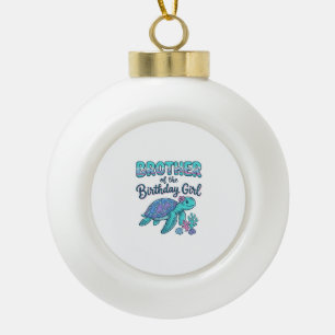 Bruder des Geburtstag-Schildkröten-Shirts Desi Keramik Kugel-Ornament