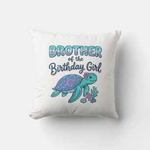 Bruder des Geburtstag-Schildkröten-Shirts Desi Kissen