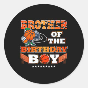 Bruder des Geburtstags Boy Bysketbyll Player B-da Runder Aufkleber