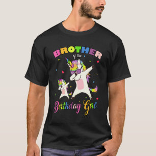 Bruder des Geburtstags-Girl Unicorn Geburtstagspar T-Shirt