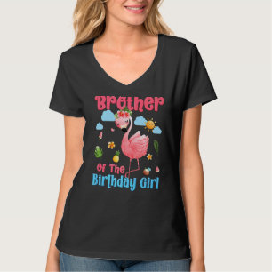 Bruder des Geburtstags Girls Tropical Flamingo Fa T-Shirt