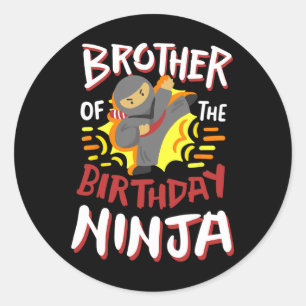 Bruder des Geburtstags Ninja Karate Kinder Bday Pa Runder Aufkleber