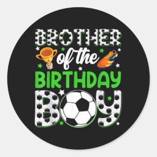 Bruder des Geburtstags-Soccer-Party-Familie Runder Aufkleber